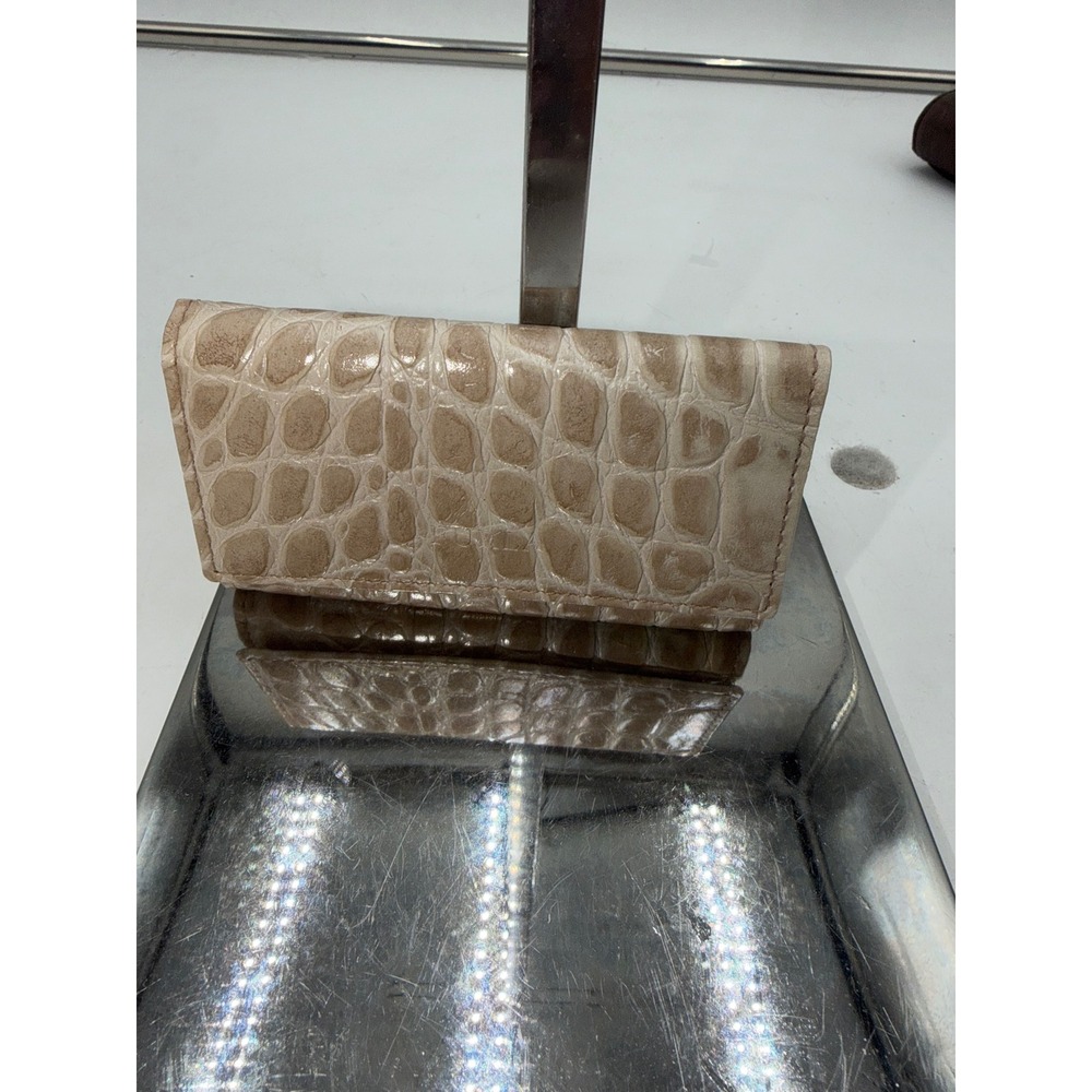 Furla Beige Crocodile Embossed Leather 6 Hook Key Case Wallet Made in Italy